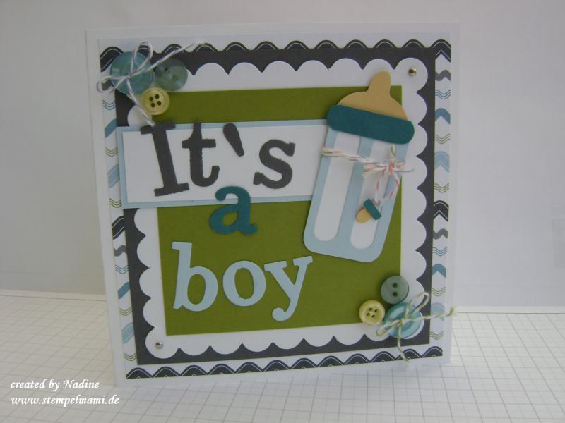 Eine Babykarte Zur Geburt It S A Boy Basteln Mit Stampin Up