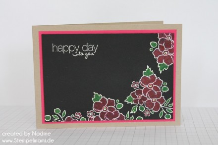 Geburtstagskarte Birthday Card Stampin Up Black Magic Chalkboard 002