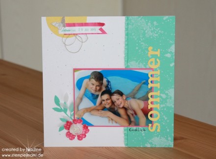 Layout Stampin Up Scrapbooking Sommer Summer Water Pool Holiday 001