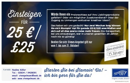 Einsteigen fuer 25 Euro www.stempelmami.de