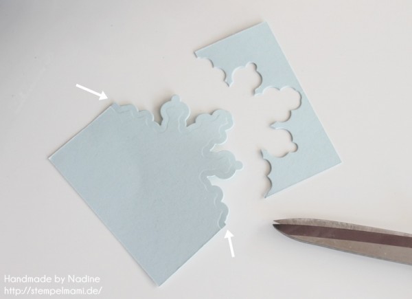 Anleitung Tutorial Schneeflocke aus der Thinlits Form Schneekristall-Karte Stampin Up Weihnachten Karte Card 016
