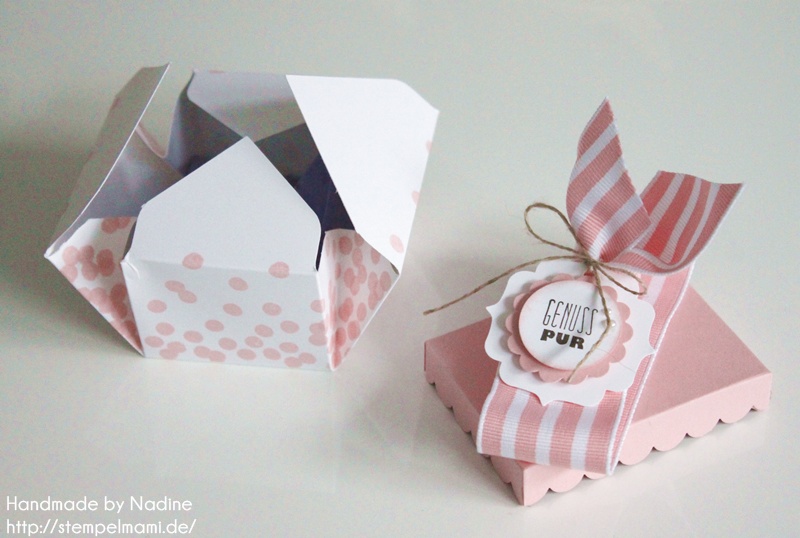 Stampin Up Box Goodie Schachtel Verpackung Give Away Envelope Punch Board Stanz- und Falzbrett fuer Umschlaege Stempelset Dotty Angels Stempelset Sags mit Faehnchen 036