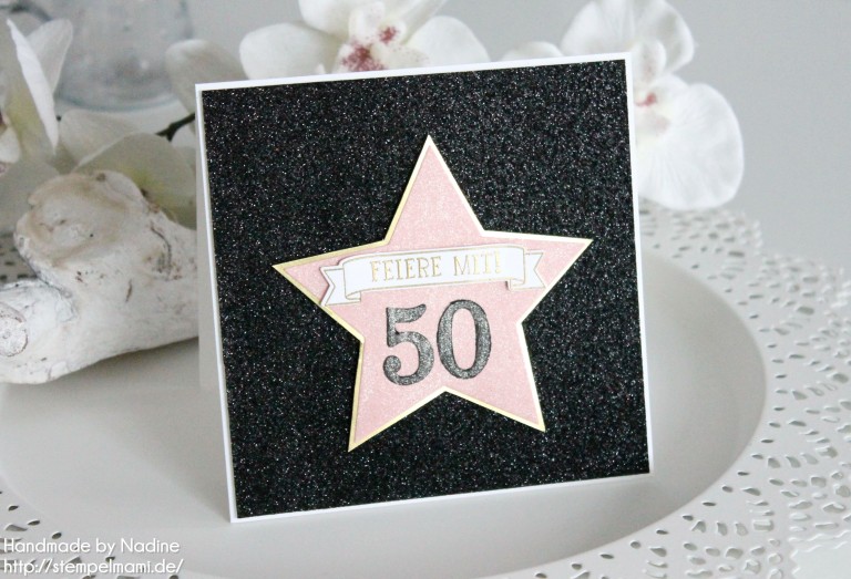 Einladungskarte zum 50. Geburtstag - Basteln mit Stampin`Up!