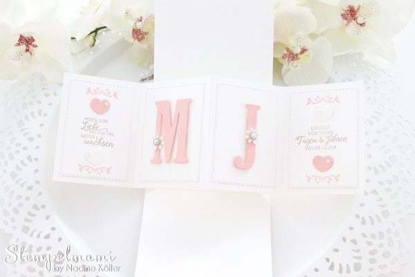 Stampin Up-Hochzeitskarte-Produktpaket Gewebte Worte-Portraetrahmen-Pop Up Panel Karte-Stempelmami