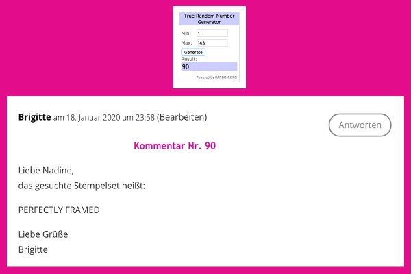 Neu Auslosung Gewinnspiel Januar 2020 Stempelmami Nr. 8