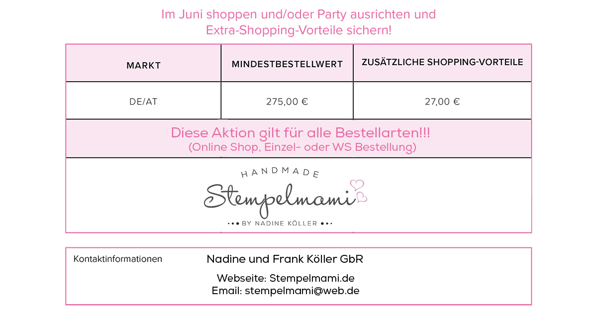 Stampin Up Aktion 27 Euro mehr Shoppingvorteile im Juni Stempelmami 2