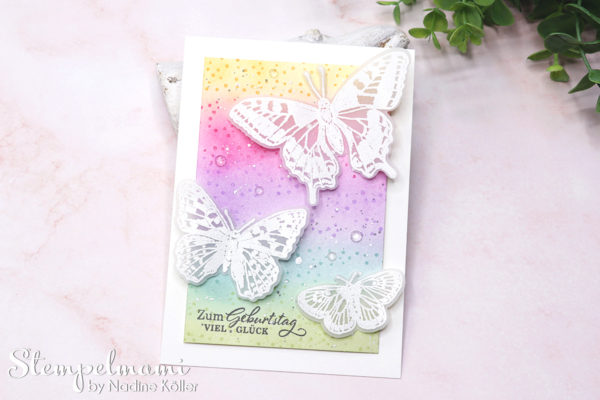 Stampin Up Geburtstagskarte in Regenbogenfarben Fluegel voller Fantasie Stempelmami 2