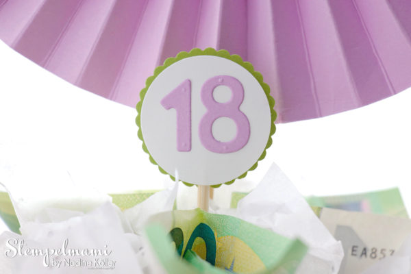Geldgeschenk zum 18. Geburtstag Geldtorte Money Present Birthday Cake 18. Geburtstag Stempelmami 9