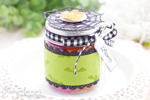 Stampin Up Mini Marmeladenglas als Goodie zu Halloween Frightfully Cute Stempelmami 5