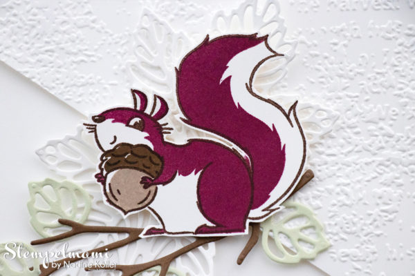 Stampin Up Geburtstagskarte mit Nuts about squirrels Stanzformen Blaetterfantasie Stempelmami 4