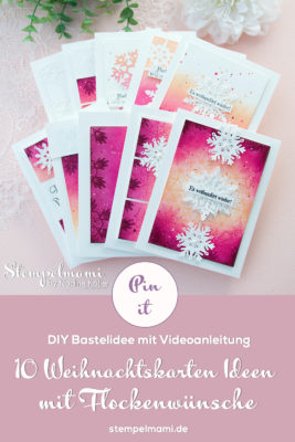 Stampin Up Video Anleitung 10 Weihnachtskarten Ideen zum Produktpaket Flockenwuensche Blending Pinsel Stempelmami 11