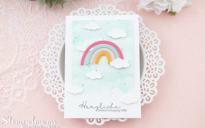Geburtstagskarte Farbenfrohe Freude in Regenbogenfarben