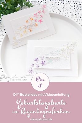 Stampin Up Video Anleitung Geburtstagskarte in Regenbogenfarben Hippe Gruesse Stempelmami Instagram 5