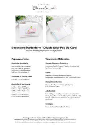 Stampin Up Video Anleitung Double Door Pop Up Card Besondere Kartenform mit Wow Effekt Beautiful Pumpkins Stempelmami Youtube 8